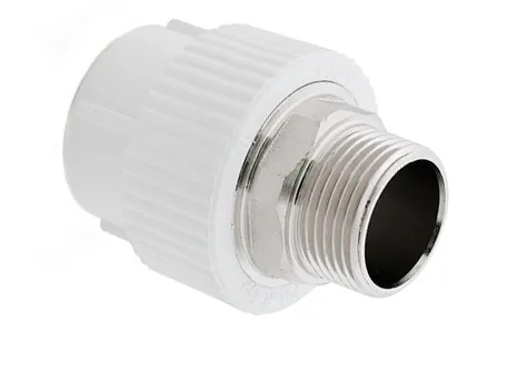 Муфта PP-R комбинированная с нар. резьбой D  63х2 под ключ (белая)